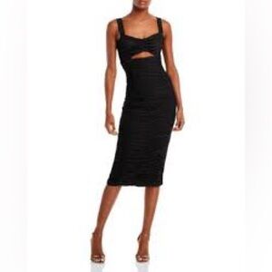 NWT; BCBGMAXAZRIA
Cutout Ruched Midi Dress 🦋